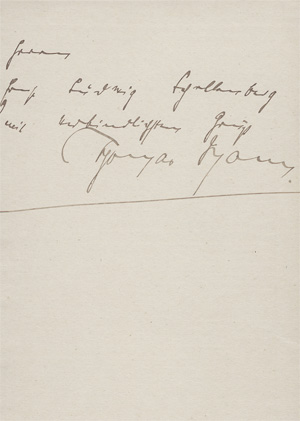 Lot 2628, Auction  128, Mann, Thomas, Signiertes Billet an Ernst Ludwig Schellenberg