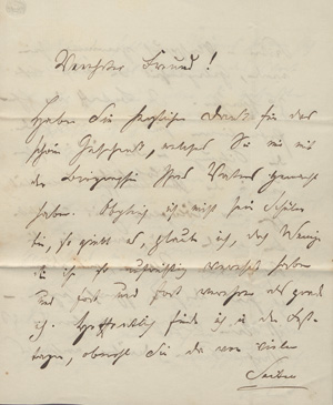 Lot 2651, Auction  128, Bardeleben, Heinrich Adolf von, Brief an einen Freund über universitäre und familiäre Themen. 1856