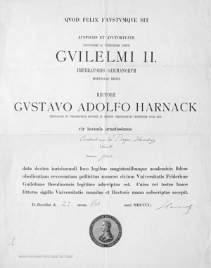 Lot 2662, Auction  128, Harnack, Adolf von, Signierte Urkunde. 1900