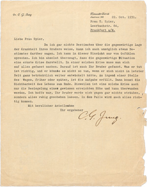 Lot 2666, Auction  128, Jung, Carl Gustav, Brief und Vorlesungs-Mitschrift. 1925-1931