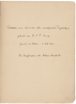 Los 2666 - Jung, Carl Gustav - Brief und Vorlesungs-Mitschrift. 1925-1931 - 1 - thumb
