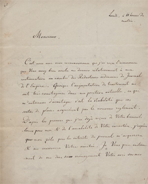 Lot 2673, Auction  128, Malte Brun, Conrad, Brief um 1810 + Beigaben