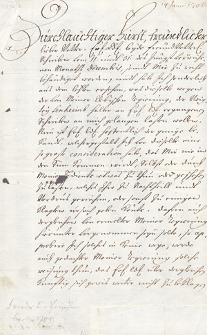 Lot 2689, Auction  128, Friedrich I., König in Preußen, Brief an einen Fürsten. 1705