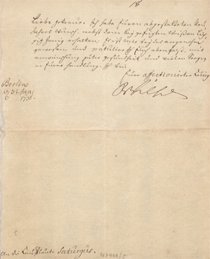 Lot 2691, Auction  128, Friedrich Wilhelm I., König von Preußen, Brief an die Kaufleute Saturgus. 1736