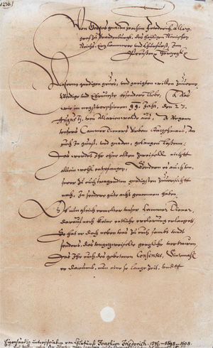 Lot 2700, Auction  128, Joachim Friedrich, Kurfürst von Brandenburg, Brief an das Domkapitel in Magdeburg. 1600