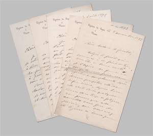 Lot 2707, Auction  128, Ohyama, Tsunakai, 5 Briefe an Rosa von Gerold. 1893