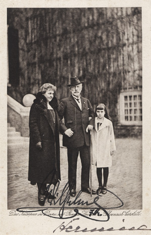 Lot 2716, Auction  128, Wilhelm II., Deutscher Kaiser, König von Preußen, Porträtfoto-Postkarte zusammen mit Hermine, Prinzessin Reuß. 1933