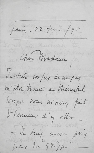 Lot 2749, Auction  128, Massenet, Jules, Brief 1895 + Beigaben