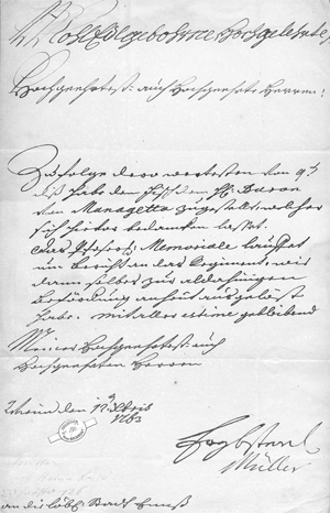 Lot 2751, Auction  128, Müller, Johann Heinrich Friedrich, Brief an Bürgermeister und Rat der Stadt Enns. 1763