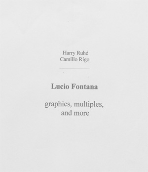Lot 3098, Auction  128, Ruhé, Harry und Fontana, Lucio, Lucio Fontana - graphics, multiples and more