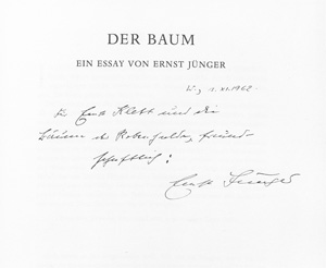 Lot 3174, Auction  128, Renger-Patzsch, Albert und Jünger, Ernst, Bäume. Ingelheim 1962