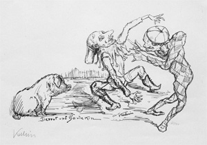 Lot 3190, Auction  128, Kubin, Alfred, Pierrot und Harlekin. Lithographie, signiert