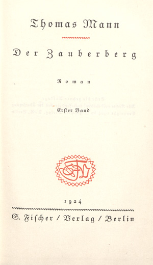 Lot 3215, Auction  128, Mann, Thomas, Der Zauberberg