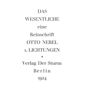 Lot 3259, Auction  128, Nebel, Otto, Das Wesentliche