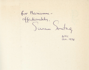 Lot 3329, Auction  128, Sontag, Susan, Drei Werke mit eigenh. Widmung