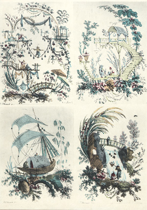 Lot 3374, Auction  128, Pillement, Jean-Baptiste, Fleurs, Oiseaux et Fantaisies