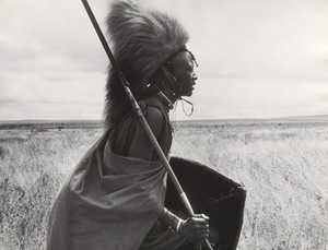 Lot 4221, Auction  128, Riefenstahl, Leni, Maasai warrior on a lion hunt, Tanzania