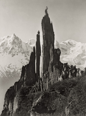 Lot 4248, Auction  128, Tairraz II, Georges, Two mountaineers on the summit of a pinnacle, Mont Blanc Massif