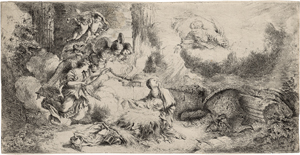 Lot 5049, Auction  128, Castiglione, Giovanni Benedetto, Die Geburt Christi mit Gottvater und den Engeln