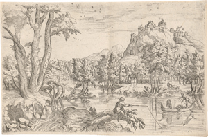 Lot 5105, Auction  128, Dupérac, Etienne - zugeschrieben, Landschaft mit Anglern und Fischern