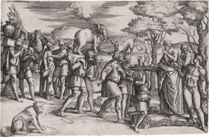 Lot 5112, Auction  128, Franco, Giovanni Battista, Melchisedek bietet Abraham Brot und Wein an