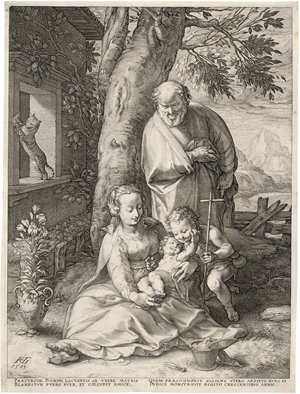 Lot 5123, Auction  128, Goltzius, Hendrick, Die Heilige Familie mit dem Johannesknaben