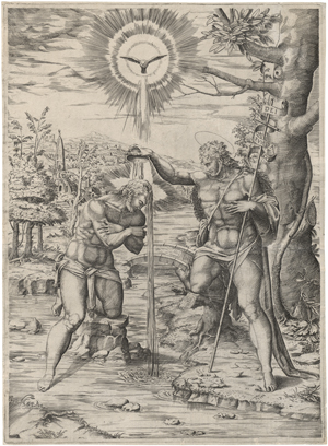 Lot 5135, Auction  128, Italienisch, um 1550. Die Taufe Christi