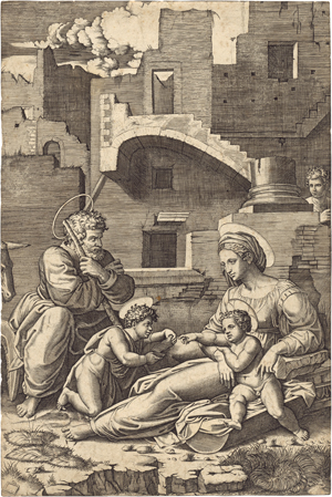Lot 5172, Auction  128, Raimondi, Marcantonio, Die Hl. Familie mit dem Johannesknaben