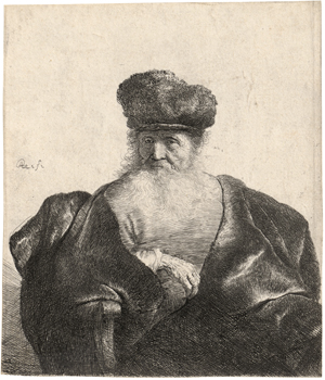 Lot 5190, Auction  128, Rembrandt Harmensz. van Rijn, Greis im weiten Samtmantel