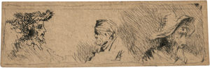 Lot 5193, Auction  128, Rembrandt Harmensz. van Rijn - Nachfolge, Drei Männerköpfe im Profil