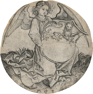 Lot 5207, Auction  128, Schongauer, Martin, Von einem Engel gehaltenes Wappenschild mit einem Löwen