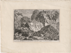 Lot 5275, Auction  128, Piranesi, Giovanni Battista, Ara antica sopra laquale si facevano anticameste i sagrifizi, con altre ruine all'intorno