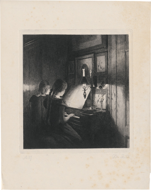 Lot 5316, Auction  128, Ilsted, Peter, Abend (Die Töchter des Künstlers am Klavier)