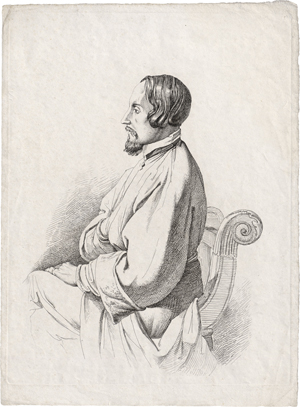 Lot 5338, Auction  128, Nadorp, Franz Johann Heinrich, Profilbildnis eines sitzenden Mannes im Profil nach links, wohl eines Freundes