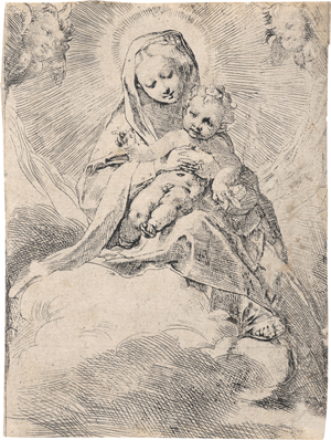 Lot 5404, Auction  128, Barocci, Federico, Madonna mit Kind in den Wolken