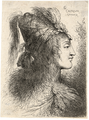 Lot 5440, Auction  128, Castiglione, Giovanni Benedetto, Zwei kleine Köpfe