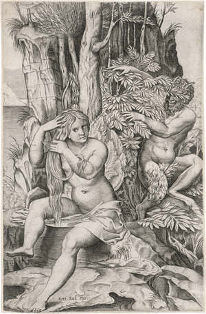 Lot 5451, Auction  128, Dente, Marco, Die Nymphe Syrinx wird von Pan beobachtet