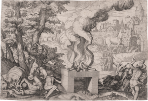Lot 5474, Auction  128, Fontana, Giovanni Battista, Das trojanische Pferd, im Vordergrund Laokoon mit seinen Söhnen