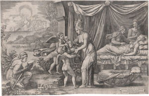 Lot 5480, Auction  128, Ghisi, Giorgio, Die Allegorie der Geburt