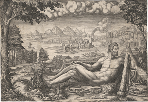 Lot 5481, Auction  128, Ghisi, Giorgio, Herkules, von den zwölf Arbeiten ausruhend