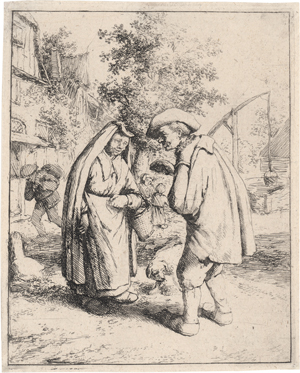 Lot 5571, Auction  128, Ostade, Adriaen van, Mann und Frau im Gespräch