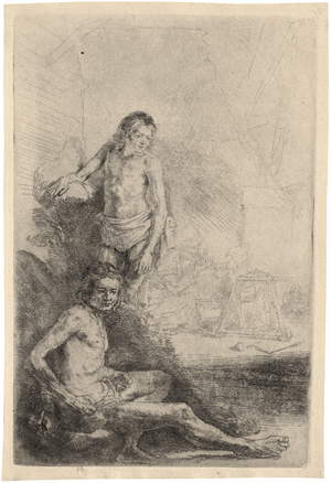 Lot 5603, Auction  128, Rembrandt Harmensz. van Rijn, Zwei männliche Akte ("Het Rolwagentje")