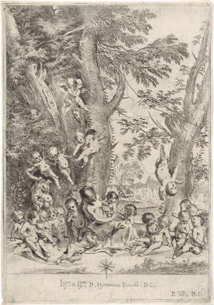 Lot 5634, Auction  128, Testa, Pietro, Caritas im Garten mit Putti
