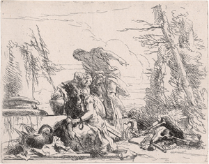 Lot 5635, Auction  128, Tiepolo, Giovanni Battista, Donna con le braccia incatenate e quattro figure 