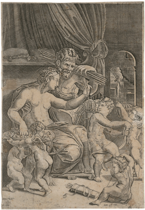 Lot 5646, Auction  128, Veneziano, Agostino, Venus und Vulkan umgeben von Putten