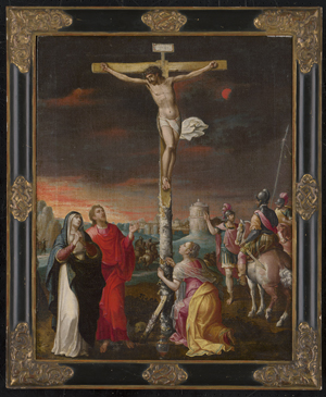 Los 6002 - Flämisch - um 1580. Christus am Kreuz mit Maria, Johannes und Maria Magdalena - 1 - thumb