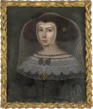 Lot 6012, Auction  128, Nordeuropäisch, 17. Jh. Bildnis einer Dame im schwarzen Kleid mit breitem Spitzenkragen und Schleier