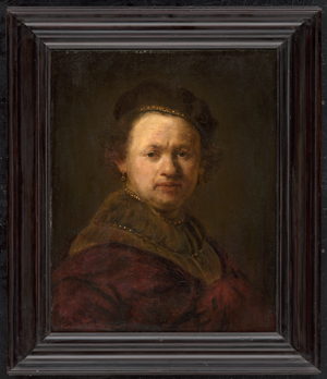 Los 6014 - Rembrandt Harmensz. van Rijn - nach - Bildnis Rembrandts mit Barett im roten Mantel - 1 - thumb