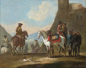 Lot 6020, Auction  128, Querfurt, August, Kavalleristen bei der Rast