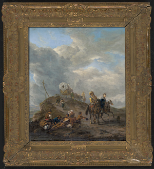 Los 6022 - Wouwerman, Philips - Umkreis - Landschaft mit Reitern und einem kleinen Trek mit Planwagen - 1 - thumb